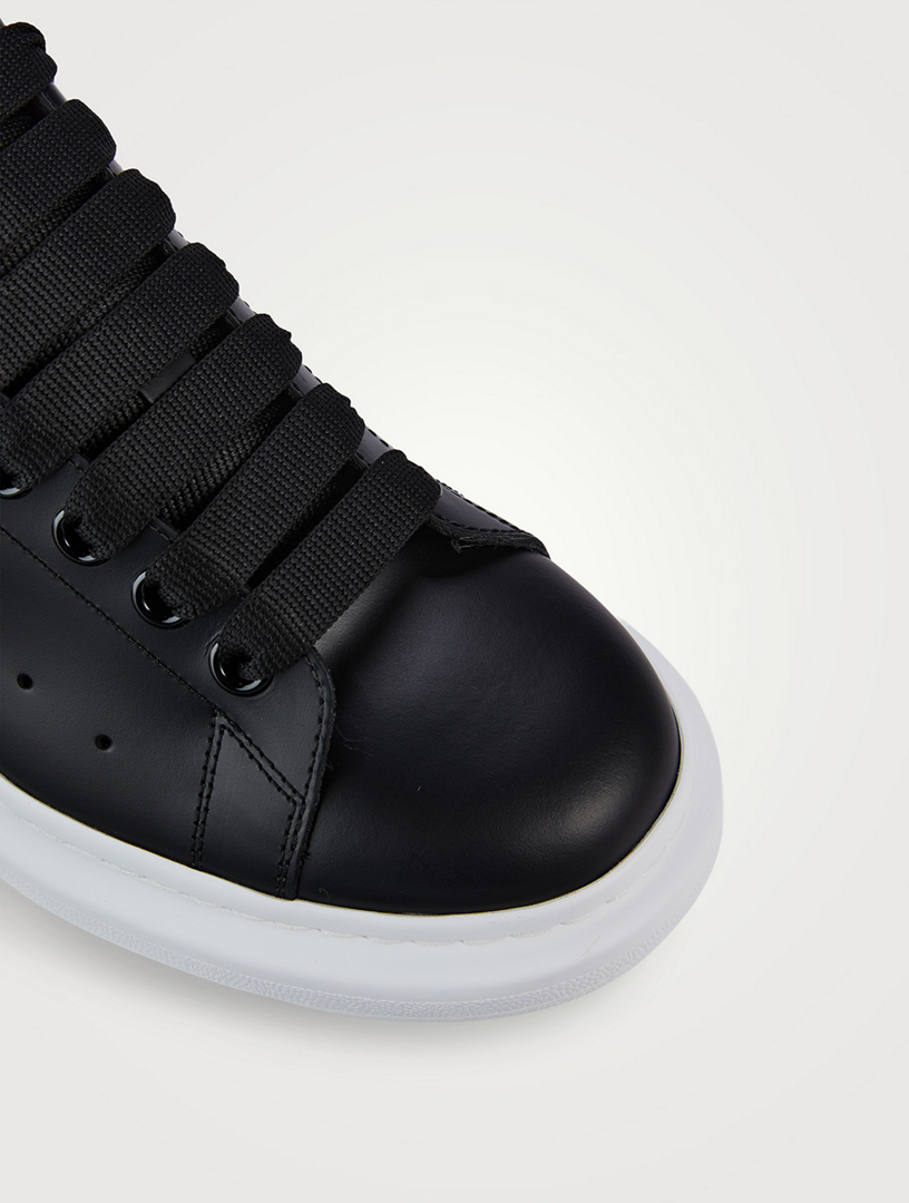 Oversized leather sneakers in black - Alexander Mc Queen