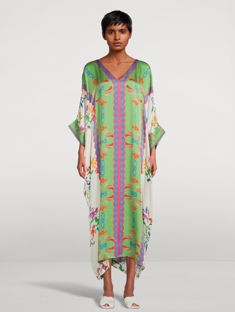 Xim Long Kaftan Lotus Print