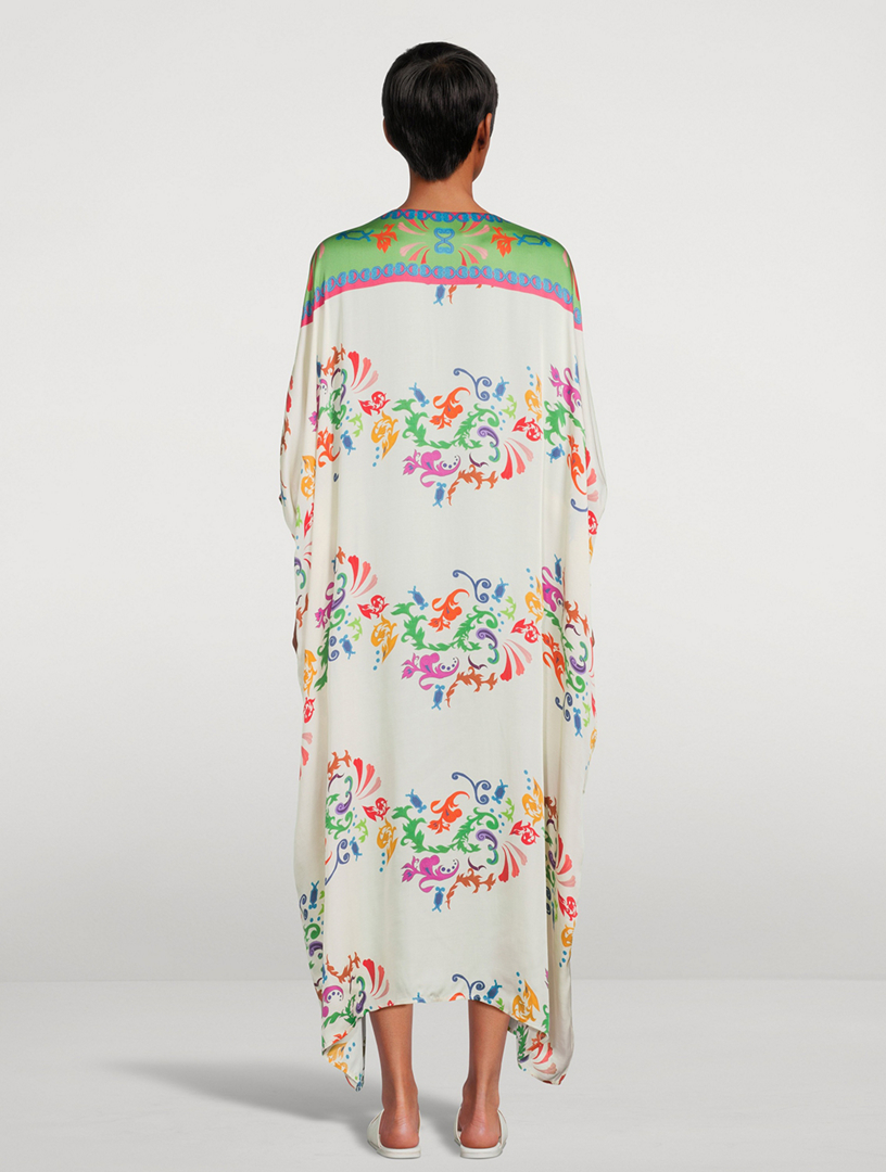Xim Long Kaftan Lotus Print