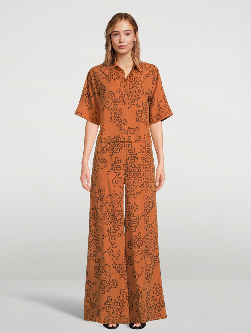 Baritono Printed Wide-Leg Pants