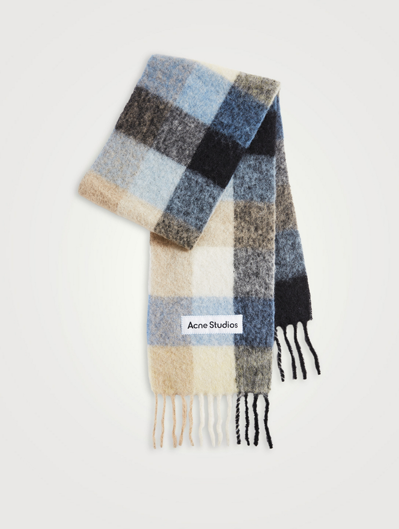 Multi Check Wool-Blend Scarf