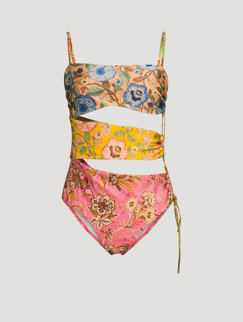 ZIMMERMANN Junie Cut-Out One-Piece Swimsuit In Floral Print