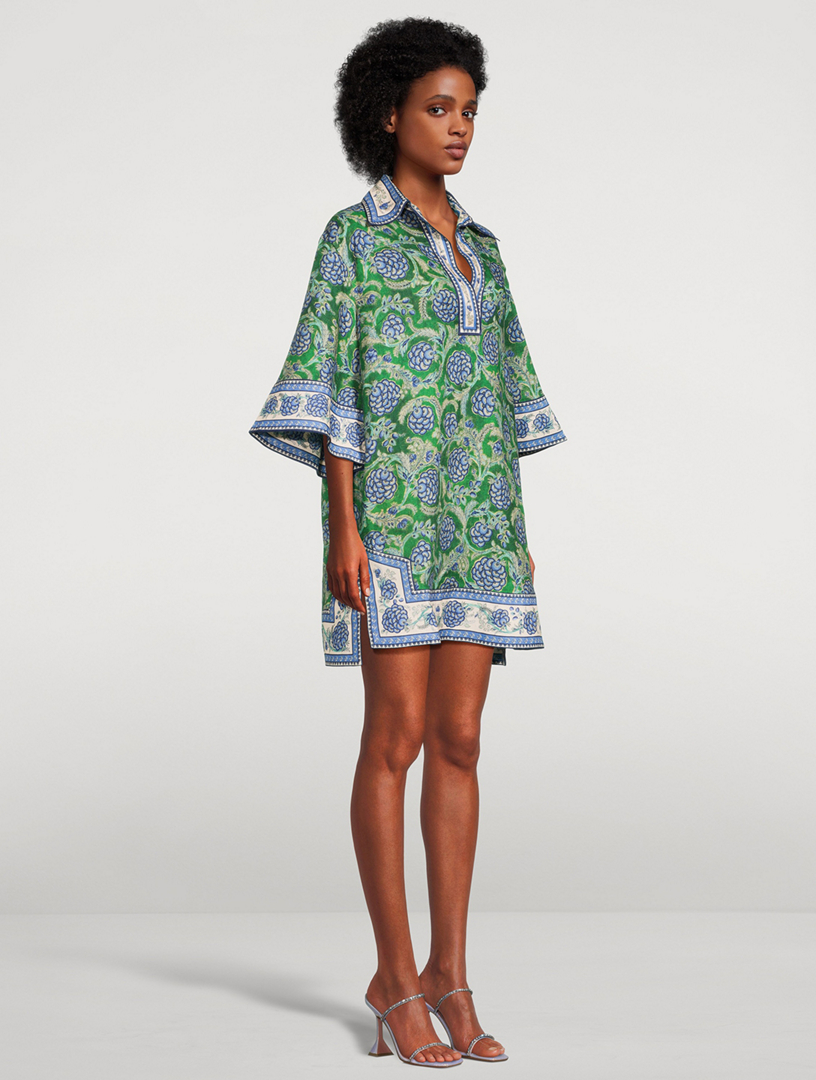 ZIMMERMANN Junie Printed Linen Tunic | Holt Renfrew