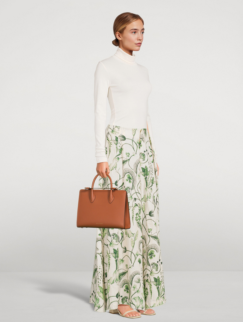 Midi Leather Tote Bag