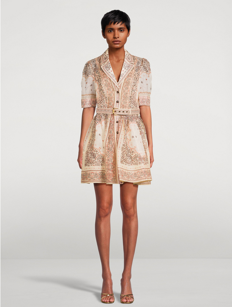 ZIMMERMANN Matchmaker Belted Shirt Dress In Bandana Print Holt
