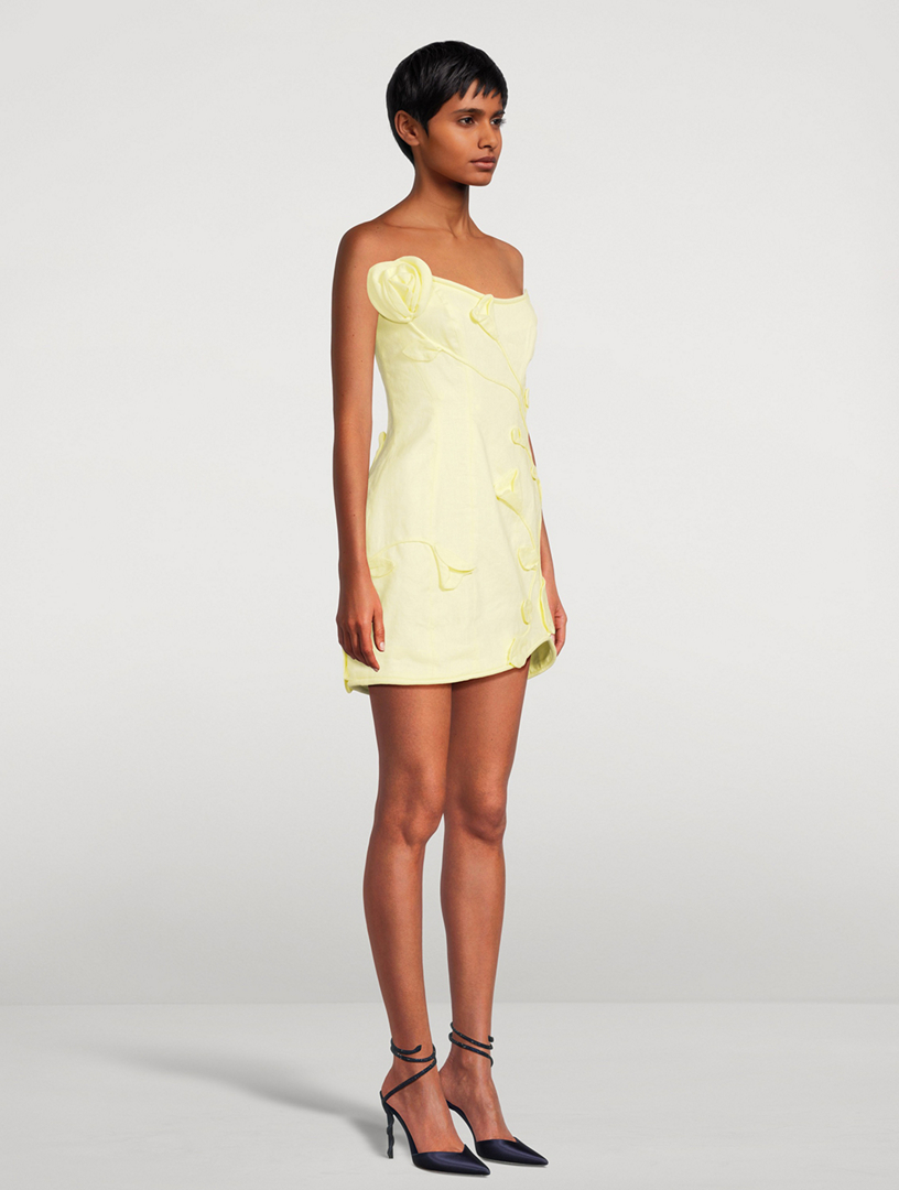 embroidery a line dress Sky Blue Floral Embroidered Empire Waist A-Line Dress – Maxim Creation
