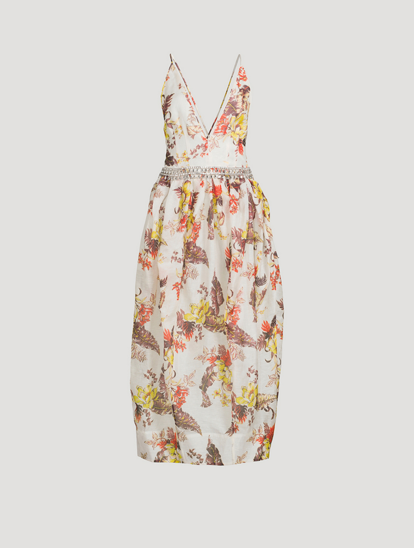 ZIMMERMANN Matchmaker Midi Dress In Floral Print | Holt Renfrew