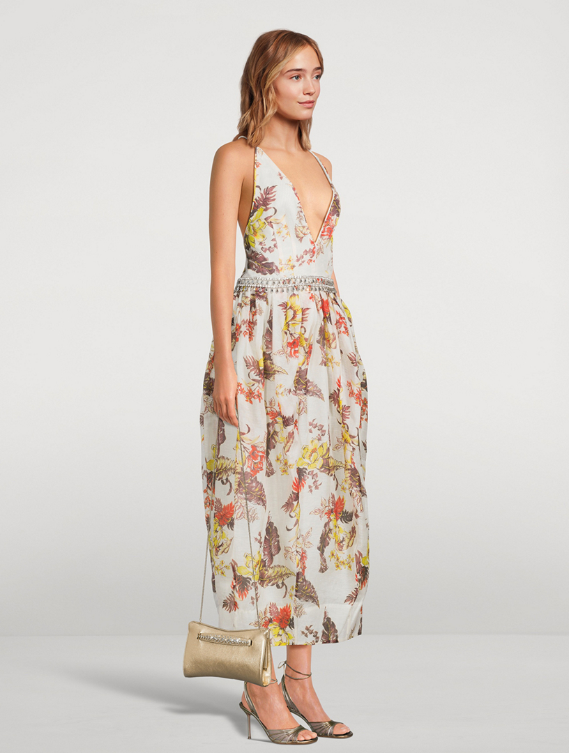 ZIMMERMANN Matchmaker Midi Dress In Floral Print | Holt Renfrew