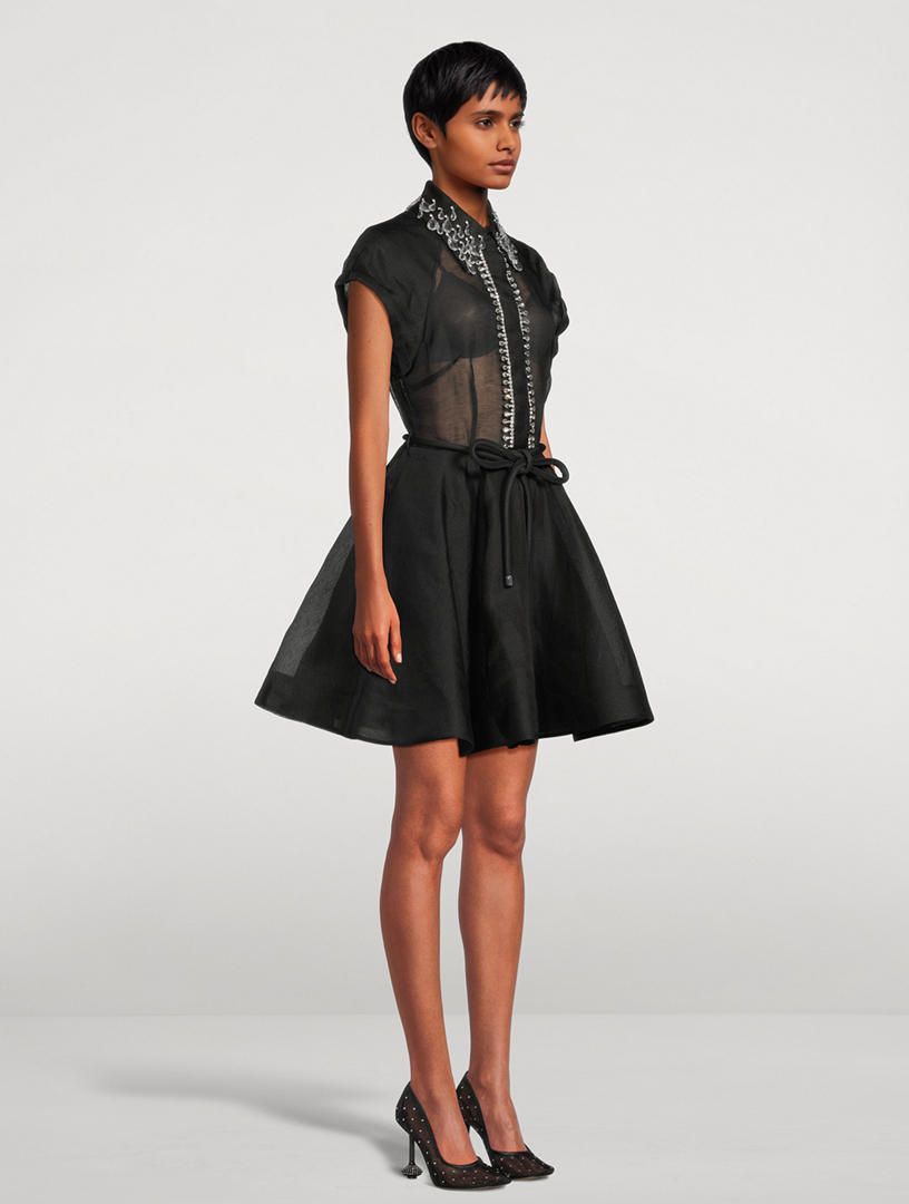 Matchmaker Linen And Silk Mini Dress