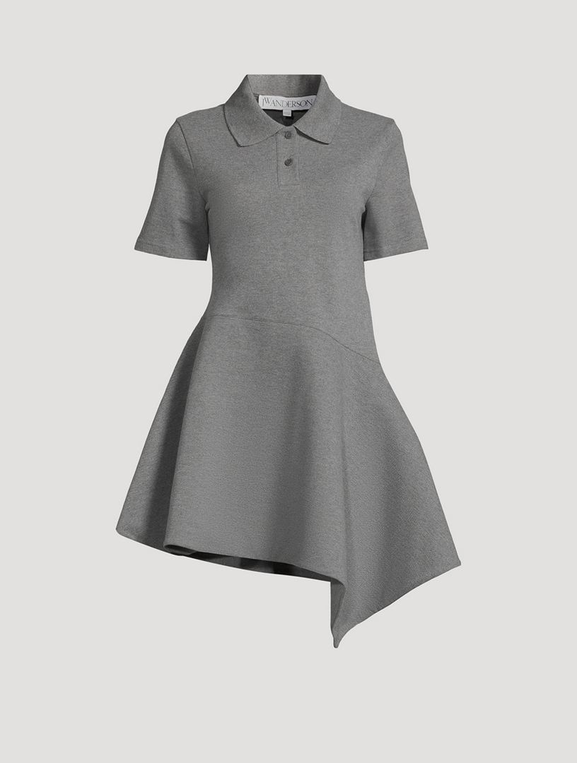 JW ANDERSON Short-Sleeve Asymmetric Mini Polo Dress