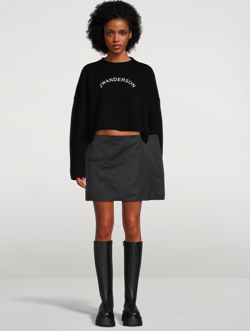 Side Panel Nylon Mini Skirt