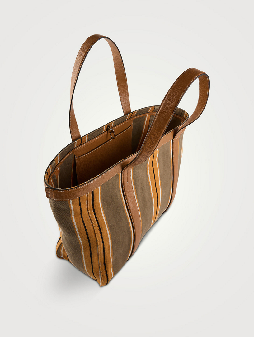 Jacquard Stripe Canvas Tote Bag