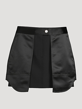Inside-Out Satin Mini Skirt