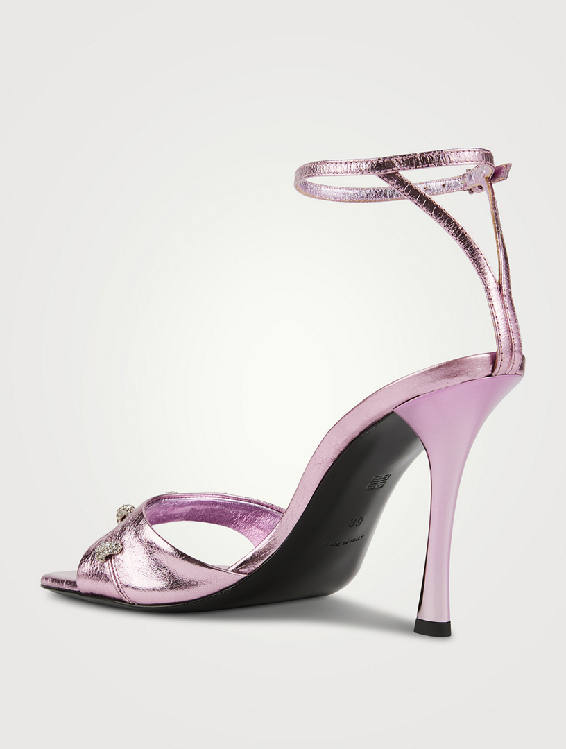 Stitch Metallic Leather Sandals