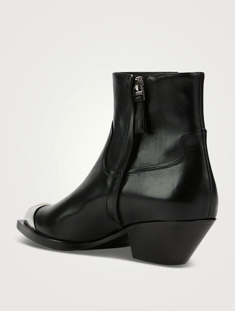 Western Leather Ankle Boots