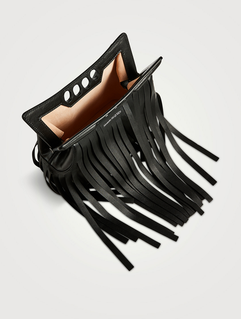 Mini Peak Fringe Leather Crossbody Bag