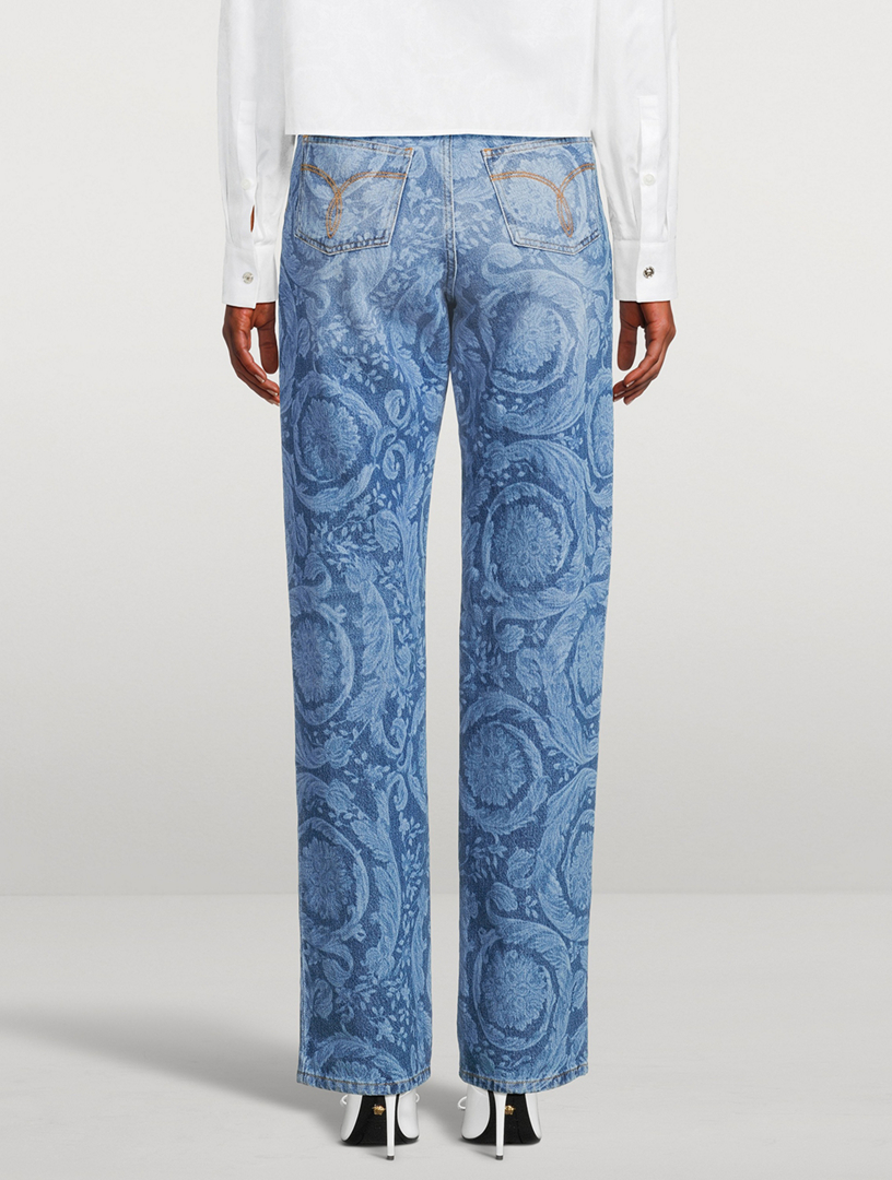 Straight-Leg Jeans Barocco Print
