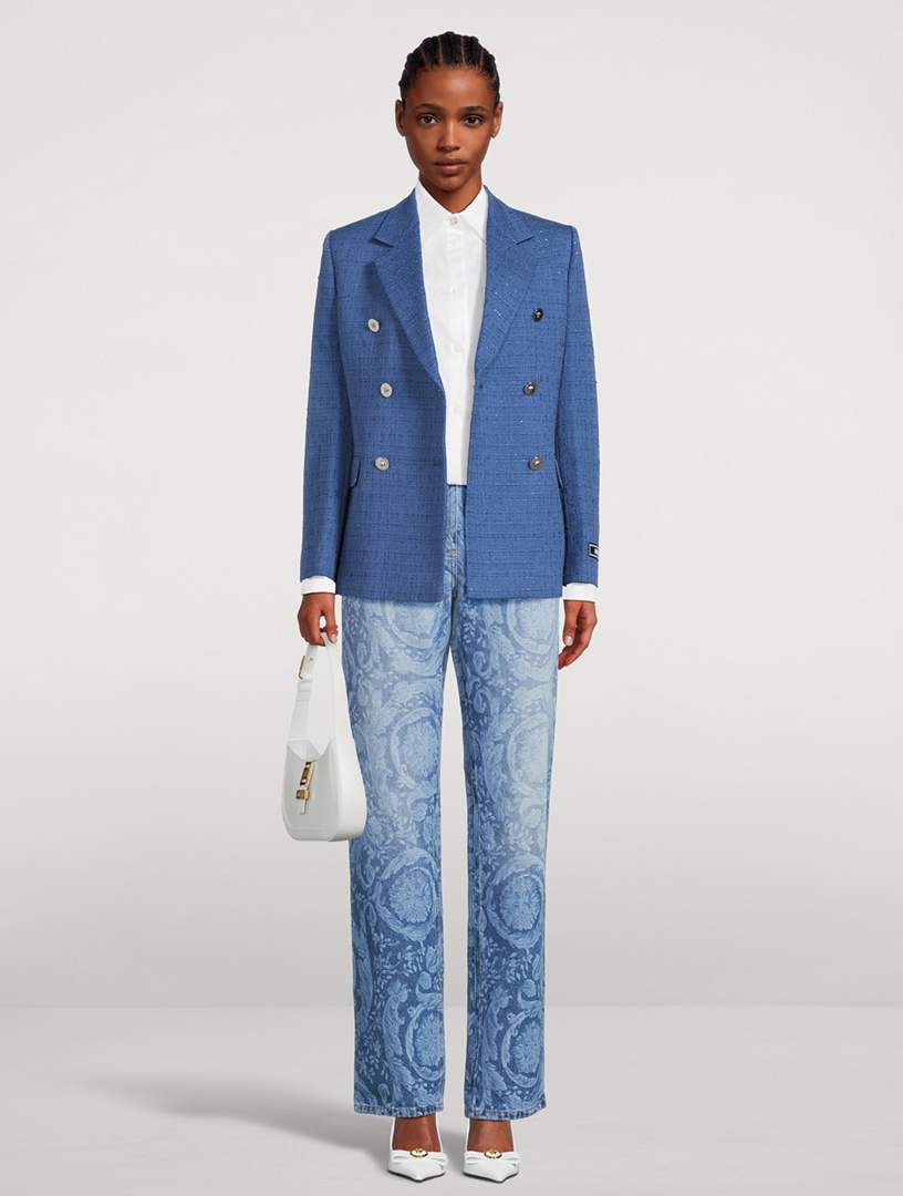 Straight-Leg Jeans Barocco Print