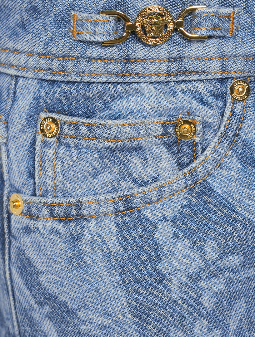 Straight-Leg Jeans Barocco Print