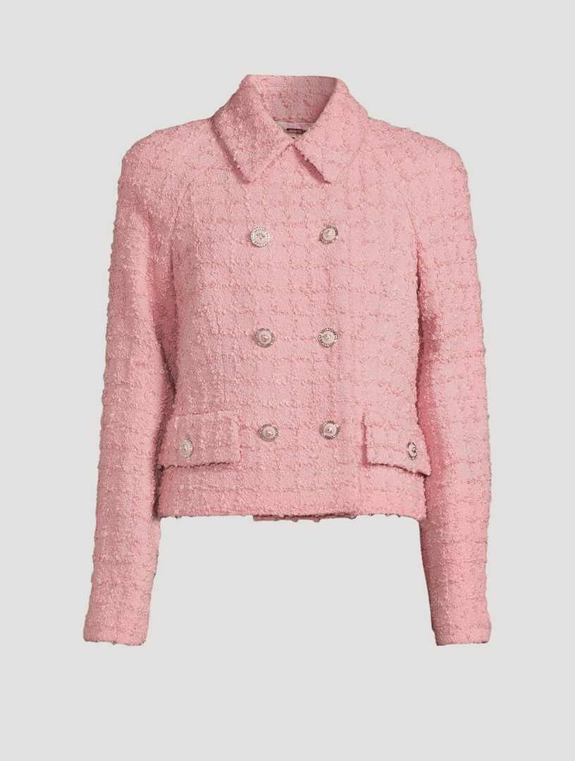 Bouclé Tweed Double-Breasted Jacket