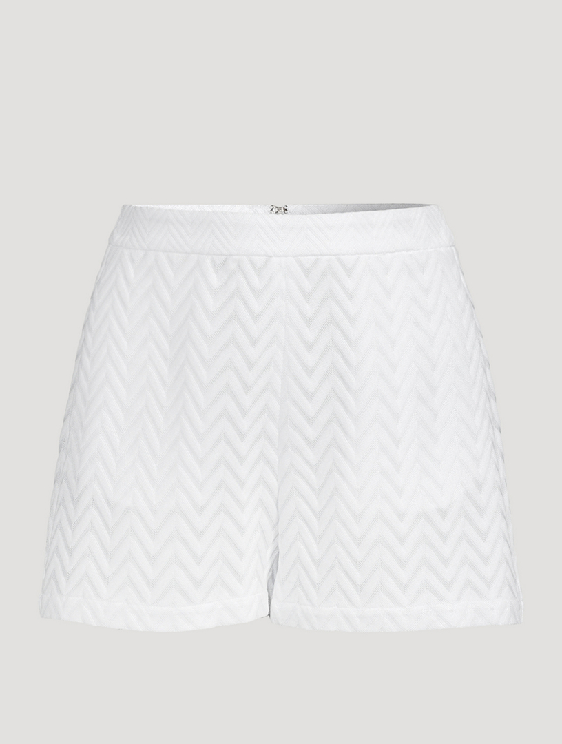 Embroidered poplin shorts