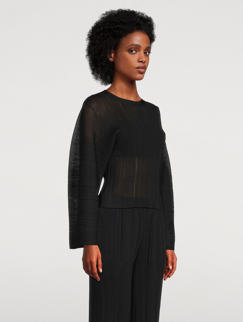 Plisse Pleat Knit Top