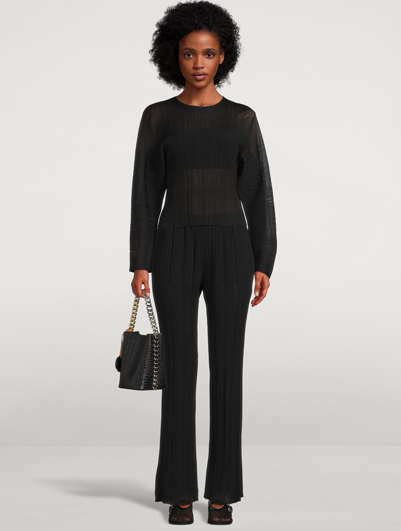 Plisse Pleat Knit Top