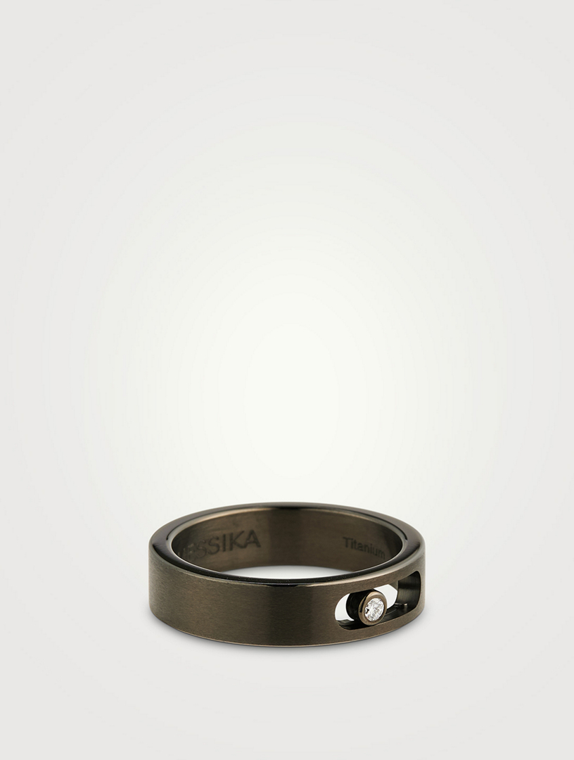 Move Titanium Graphite Ring With Diamond