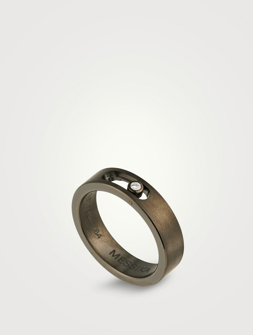 Move Titanium Graphite Ring With Diamond