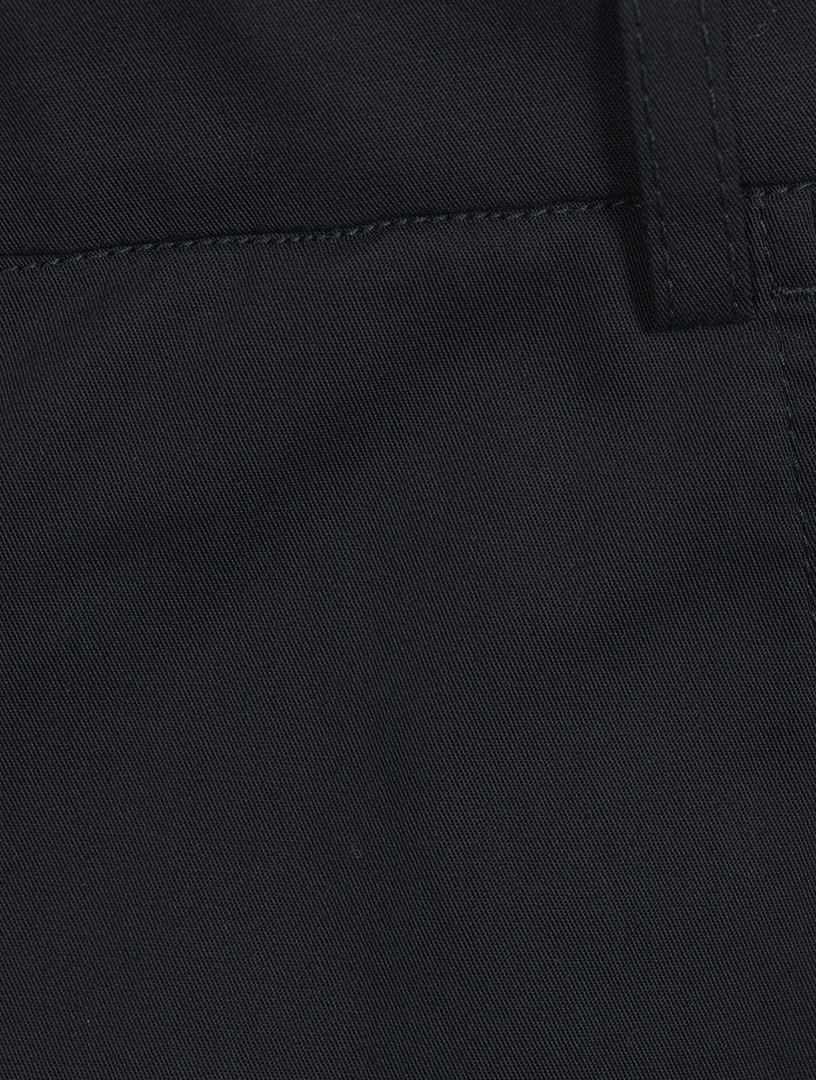 Stretch Cotton Straight-Leg Pants