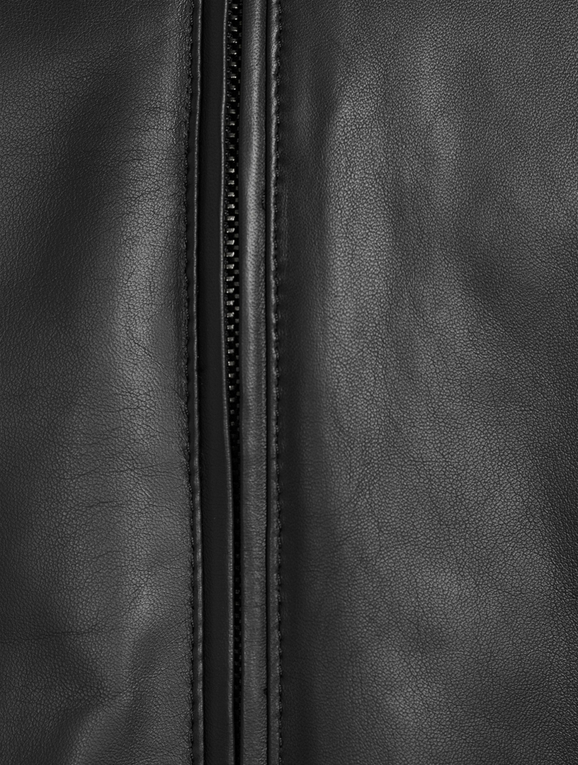 Leather And Tech Fabric Blouson Jacket