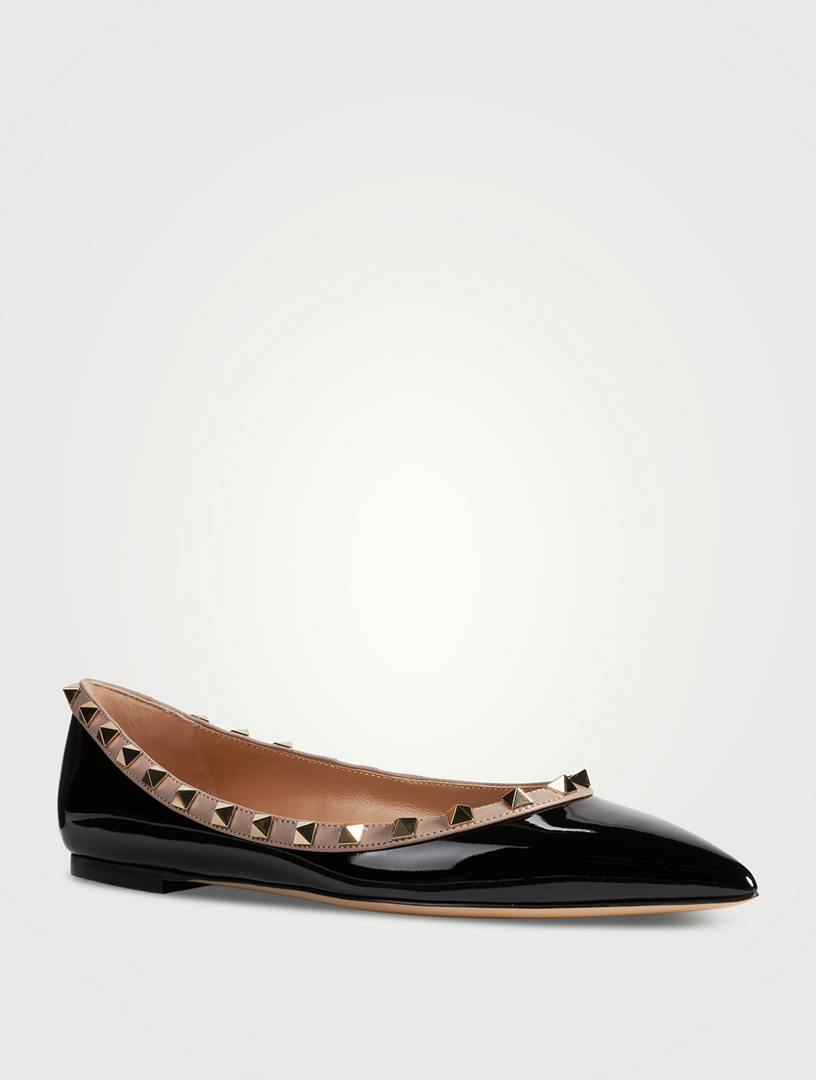 VALENTINO GARAVANI Rockstud Patent Leather Ballet Flats Holt Renfrew