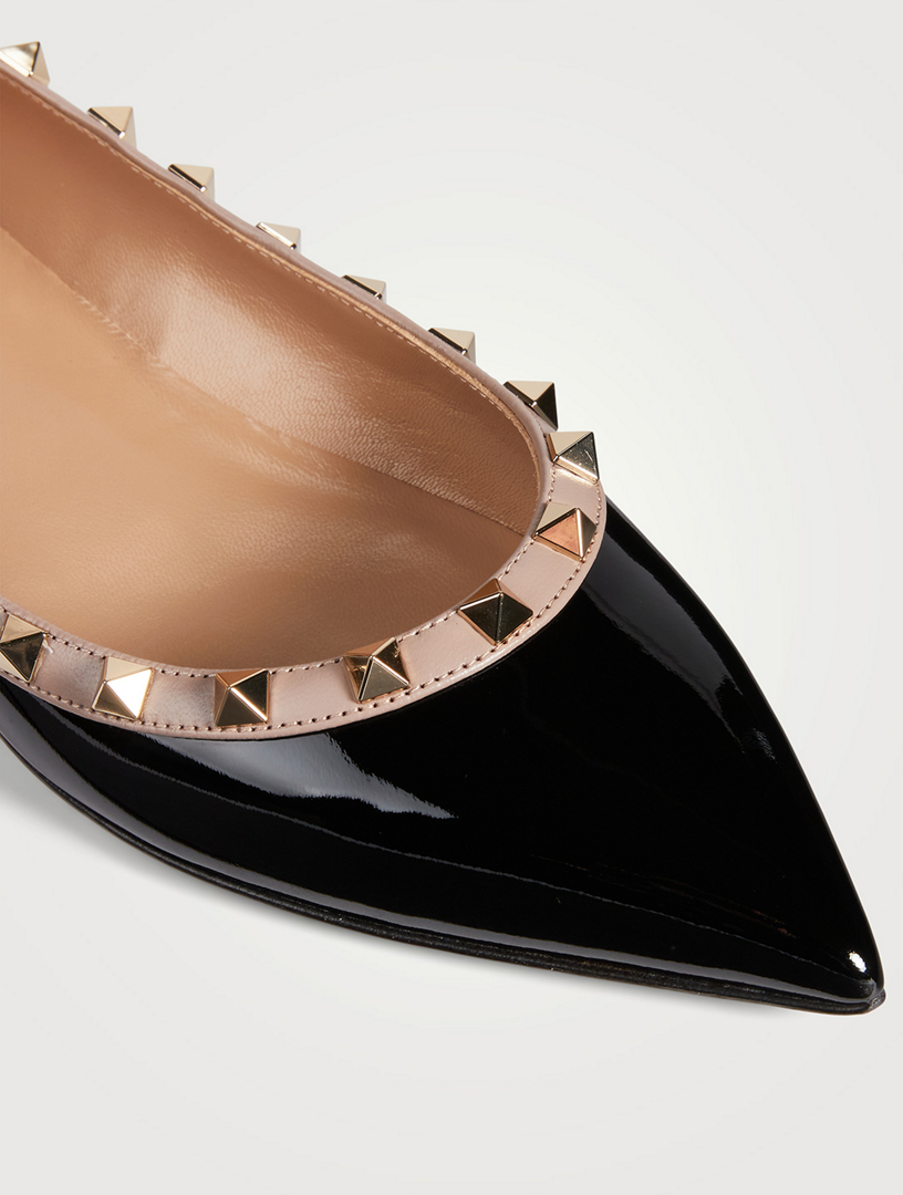 VALENTINO GARAVANI Rockstud Patent Leather Ballet Flats Holt Renfrew