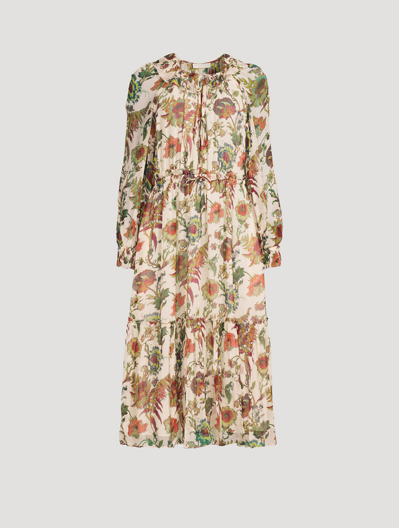 Ulla johnson silk discount gathered neckline dress