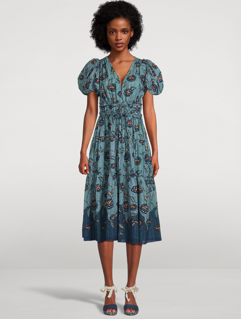 Ulla johnson red discount dress floral midi asymmetric