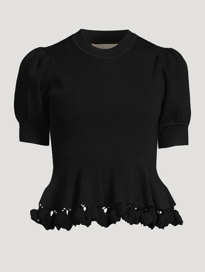 ULLA JOHNSON Esma Knit Peplum Top | Holt Renfrew