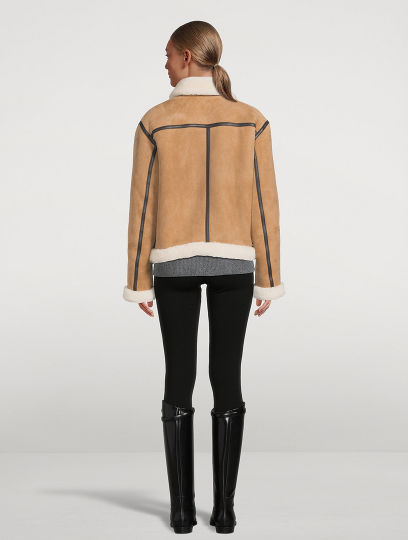 Shearling Suede Aviator Jacket