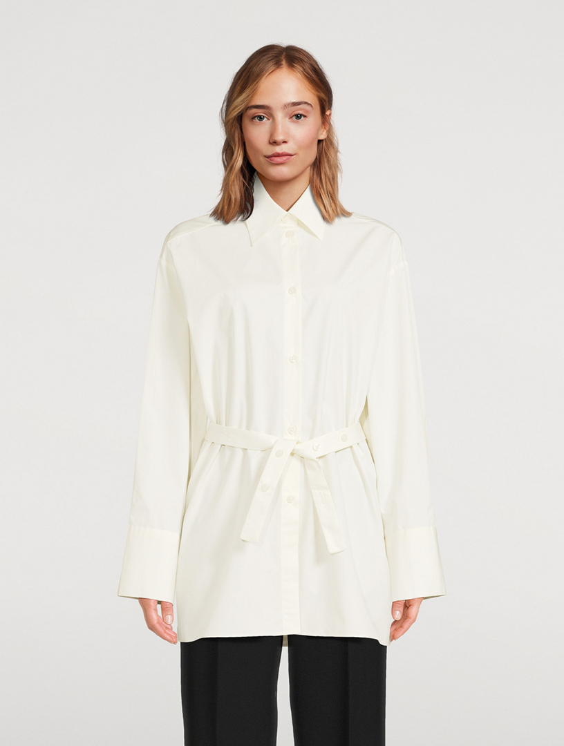 Open-Back Poplin Shirt