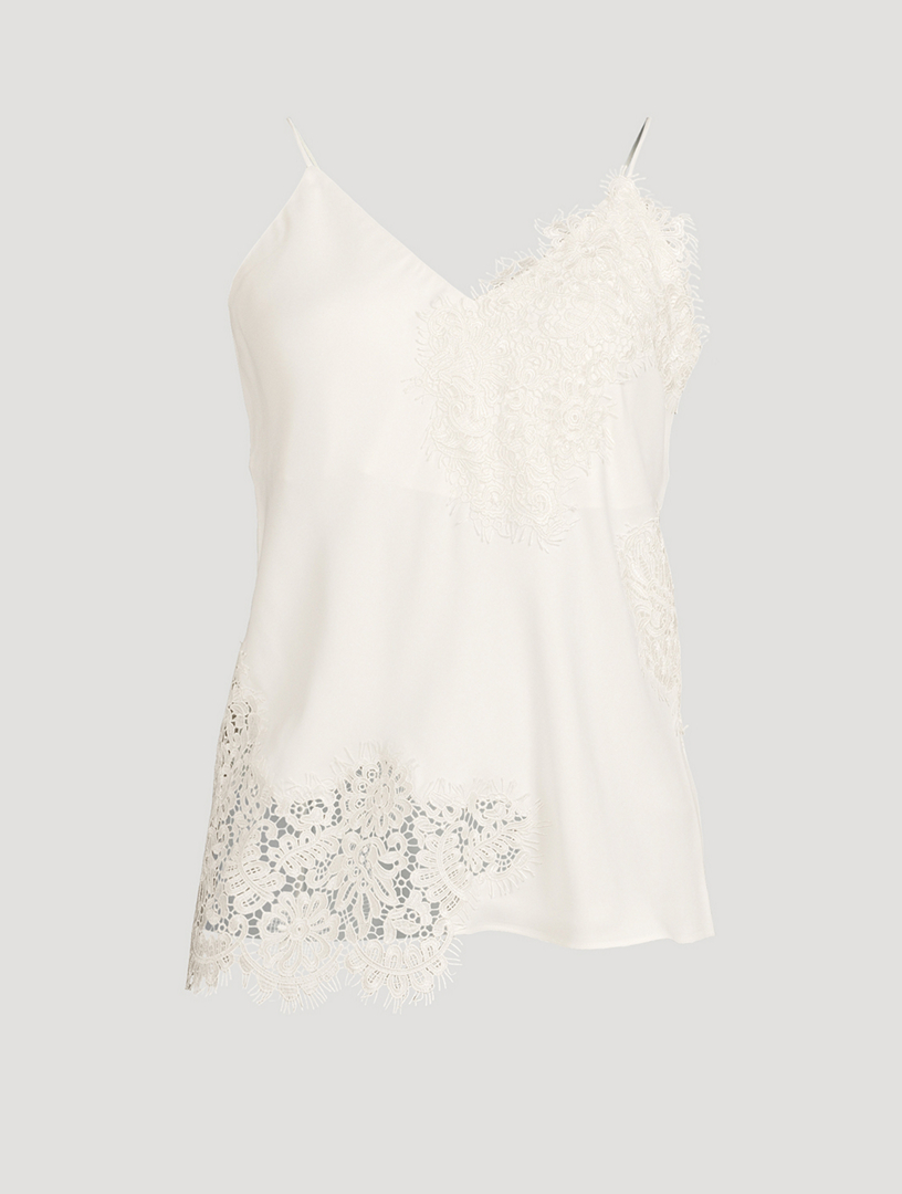 White Silk Lace Camisole: Women's Luxury Top