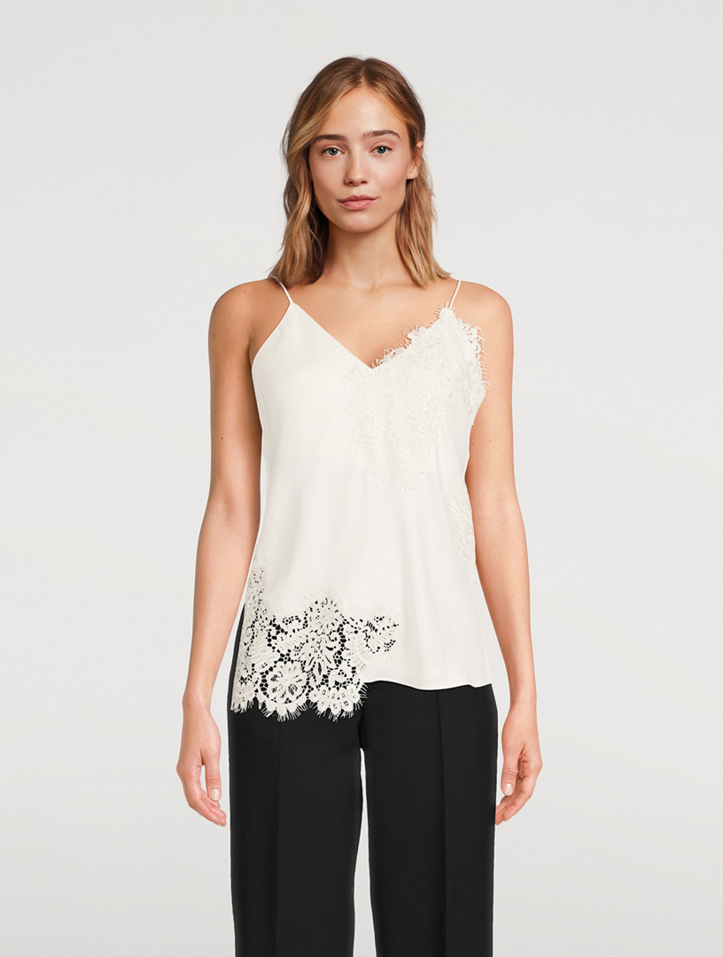 White Tie-straps Lacework Cami Crop Top – AROLORA