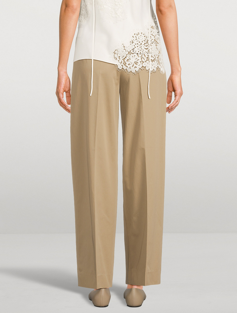 Pleated Wide-Leg Trousers