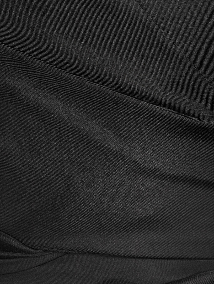 Double-Layer Silk Wrap Shirt Dress