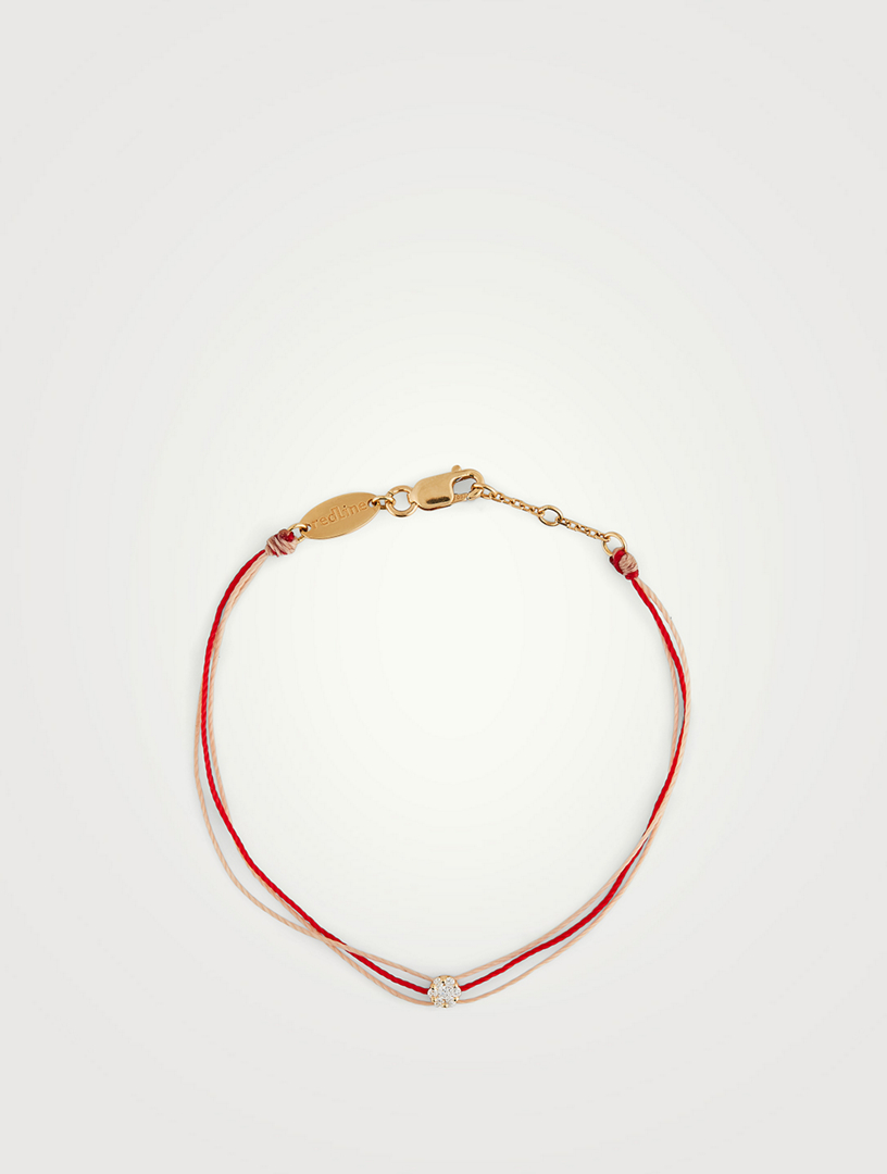 Illusion Trio 18K Gold String Bracelet With Diamonds