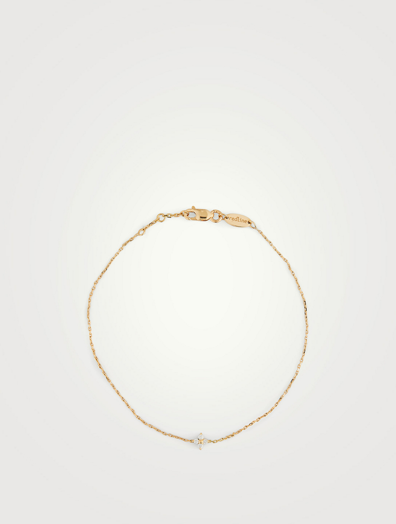 Shiny 18K Gold Chain Bracelet With Diamonds