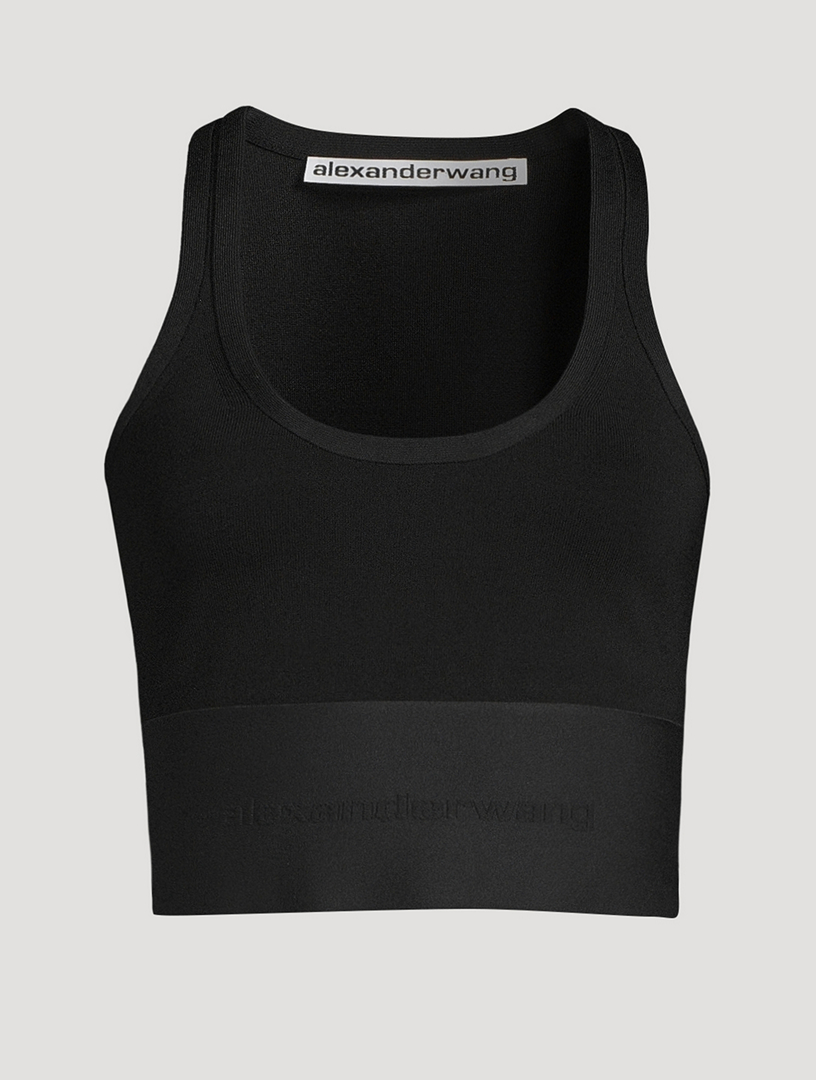 T by Alexander Wang logo band sports bra