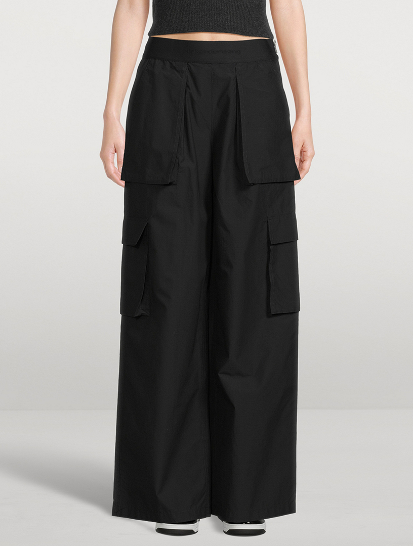 alexanderwang.t Black Flared Logo Elastic Lounge Pants