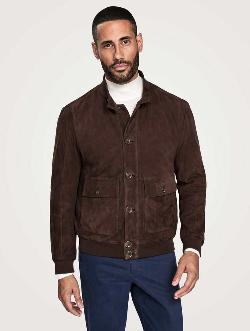 JACK VICTOR Leon Suede Bomber Jacket | Holt Renfrew