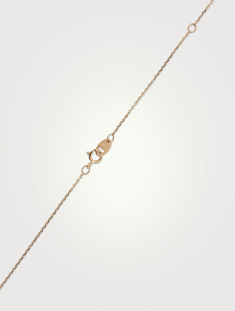 14K Gold Brilliant Round Bezel Station Necklace With Lab Grown Diamonds
