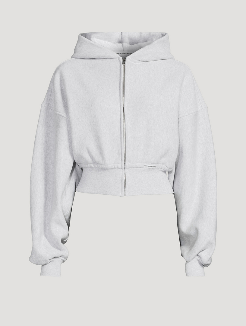 Terry Cropped Zip Hoodie