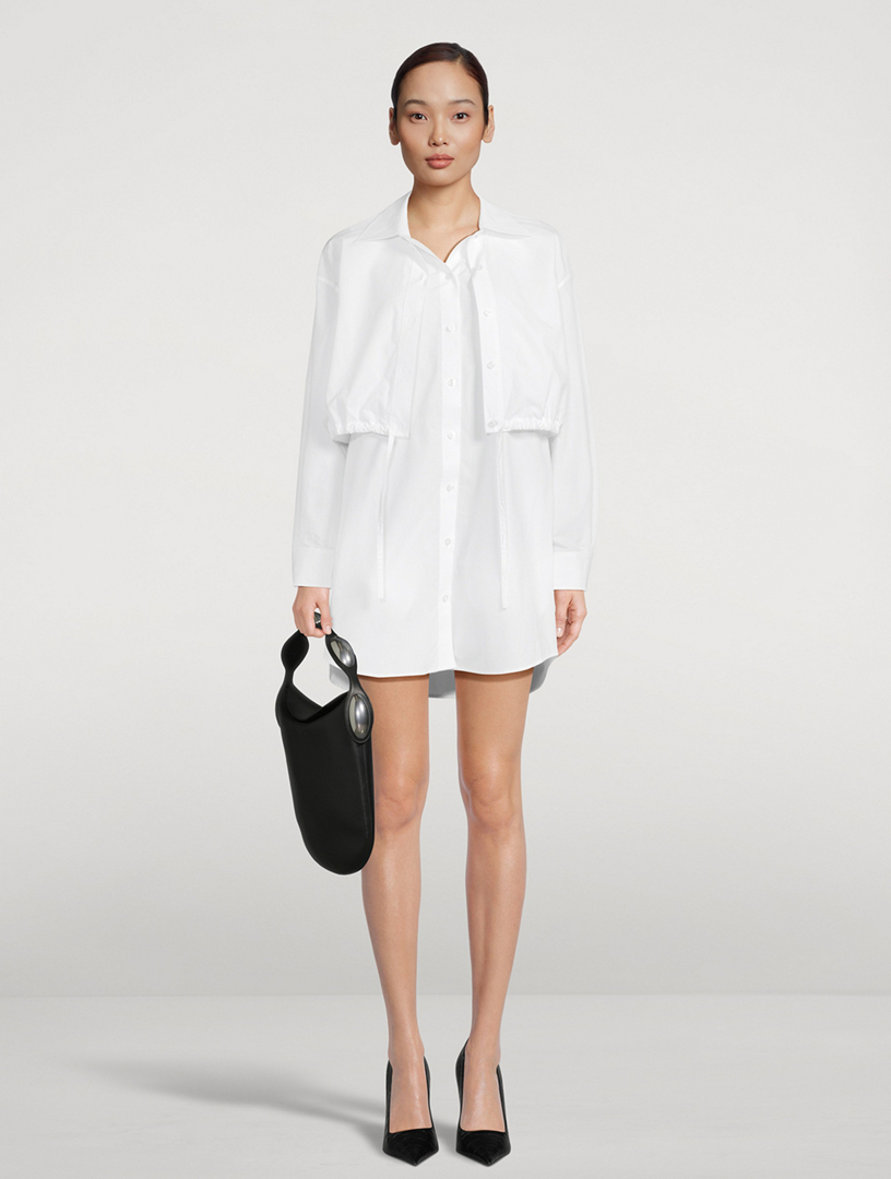 Layered Compact Cotton Shirt Dress